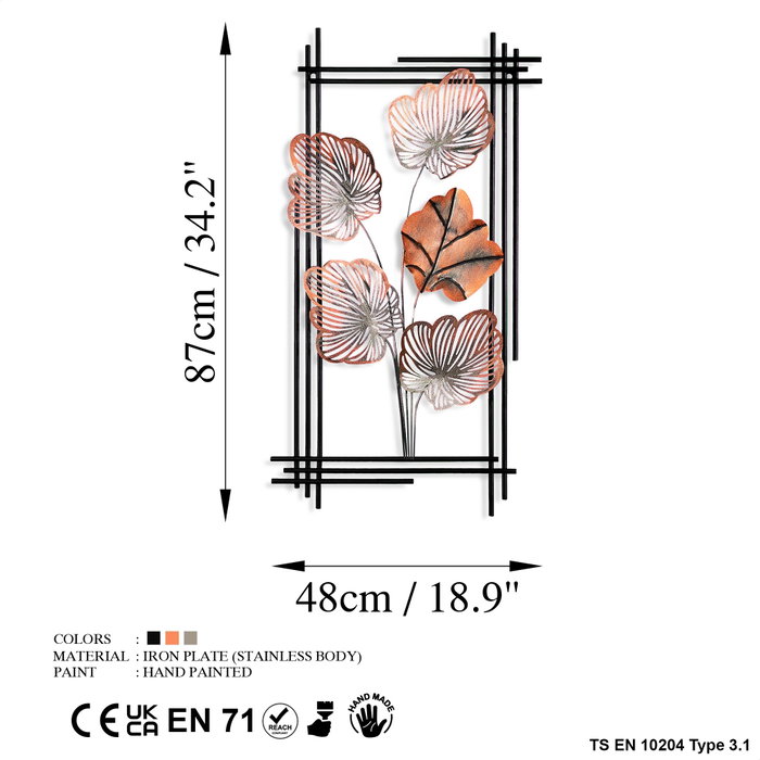 Wallity Daiyu 4 Accesorio Decorativo de Pared de Metal Multicolor Wallity Daiyu 4 Accesorio Decorativo de Pared de Metal Multicolor